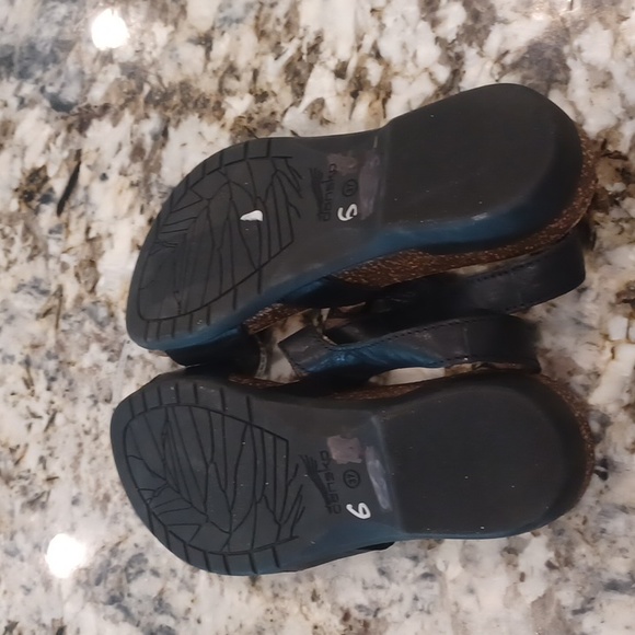 Dansko Wedge Strappy Black Leather Upper Sandals NEW  EU 37 - Picture 13 of 14